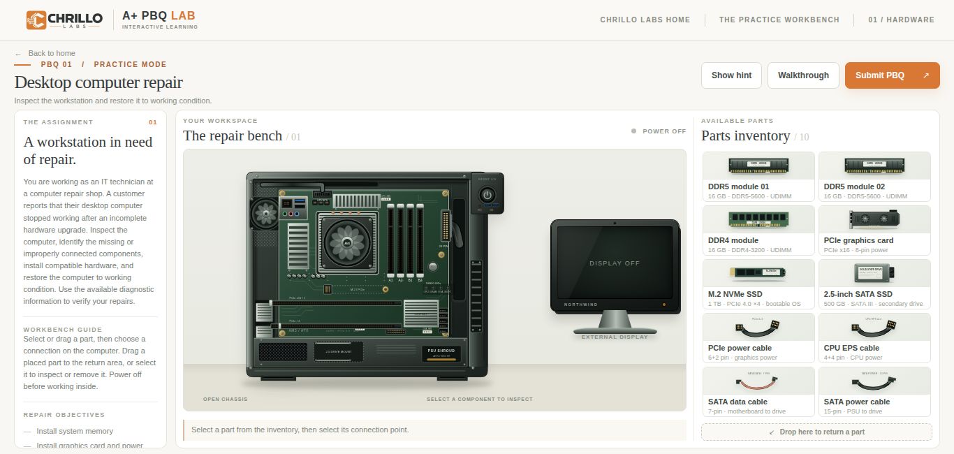 Screenshot of Desktop Computer Repair, PBQ 01