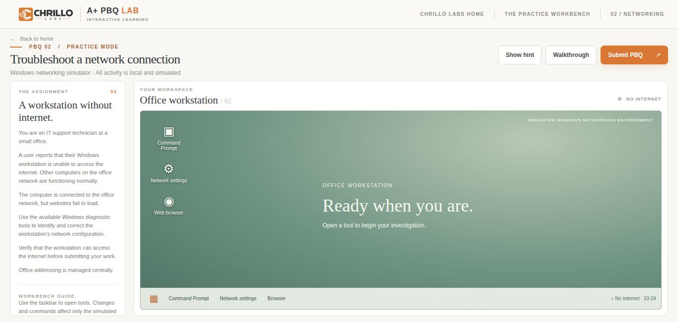 Screenshot of DHCP and DNS Recovery, PBQ 02
